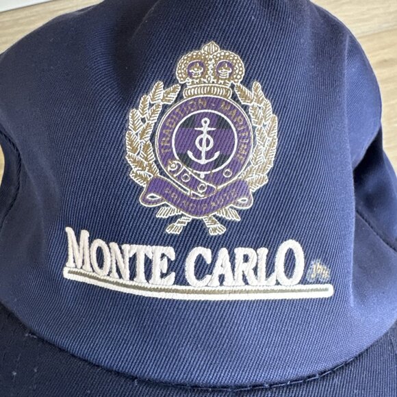 Monte Carlo Principaute Tradition Maritime adjustable SnapBack hat cap Navy Blue - Picture 2 of 9